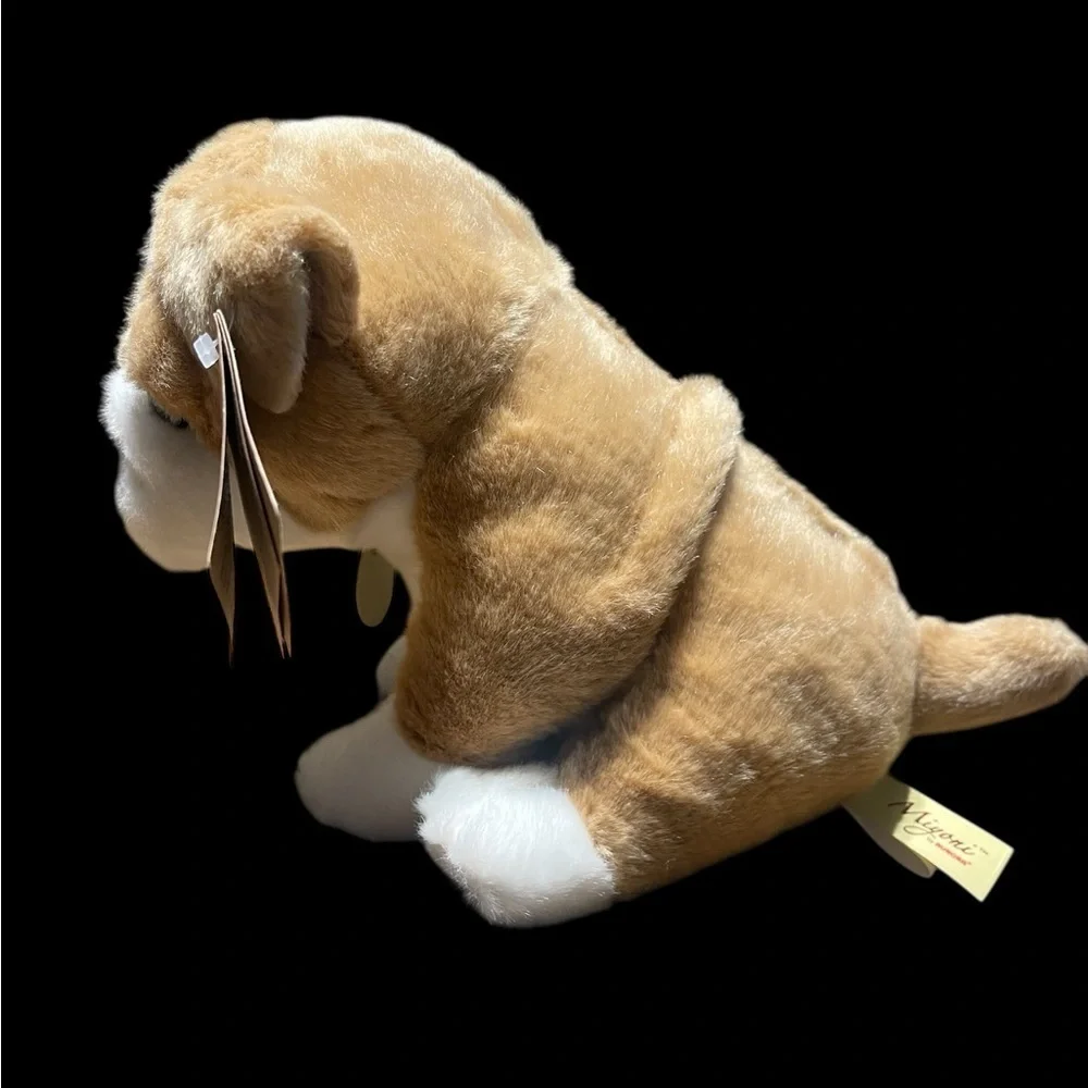 Miyoni Aurora Bulldog Plush 7” NWT – Brown & White Realistic Stuffed Puppy